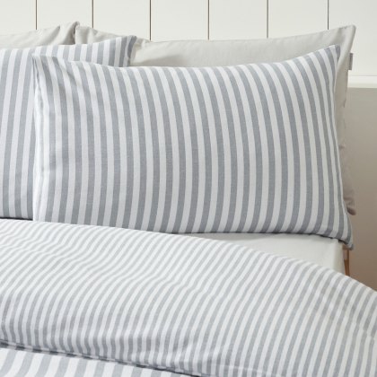 Catherine Lansfield Brushed Stripe Silver Duvet Set Single Catherine Lansfield Brushed Stripe Silver Duvet Set Single