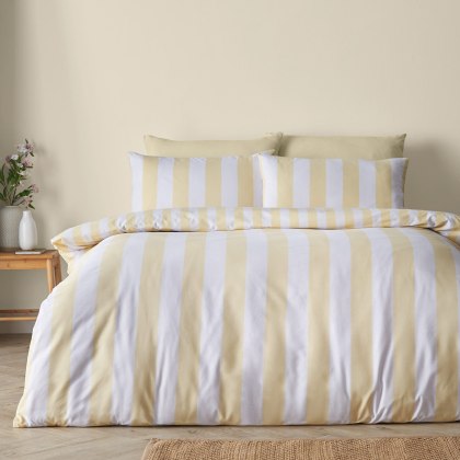 Catherine Lansfield Cove Stripe Yellow Duvet Set Catherine Lansfield Cove Stripe Yellow Duvet Set