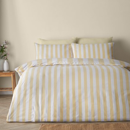 Catherine Lansfield Cove Stripe Yellow Duvet Set Catherine Lansfield Cove Stripe Yellow Duvet Set
