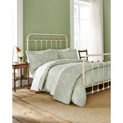 Morris & Co Willow Bough China Sage Quilted Throw Morris & Co Willow Bough China Sage Quilted Throw