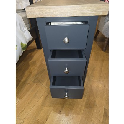 Ex-Display Hope Cove Compact 3-Drawer Bedside in Raven No.1