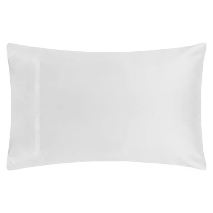 Belledorm 300TC Bamboo White Plain Hem Pillowcase Pair