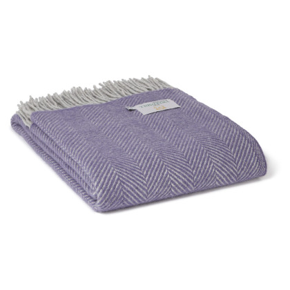 Tweedmill Wool Herringbone Lavender and Silver Grey