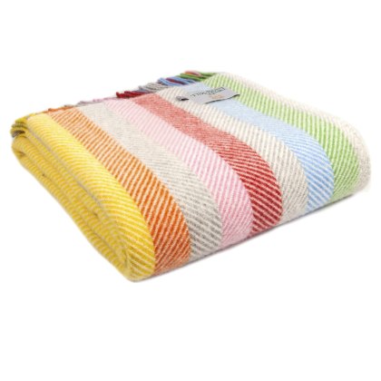 Tweedmill Wool Throw Rainbow Grey Stripe Tweedmill Wool Throw Rainbow Grey Stripe