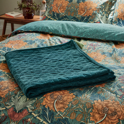 Morris & Co Honeysuckle & Tulip Quilted Throw