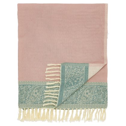 Morris & Co Strawberry Thief Cochineal Pink Severne Throw