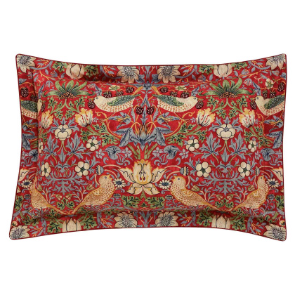 Morris & Co Strawberry Thief Duvet Set in Crimson