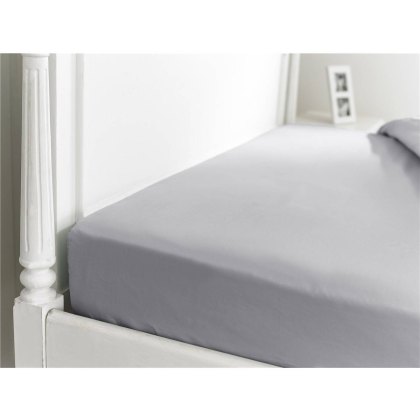 The Lyndon Company 400 Thread Count Sateen Platinum Fitted Sheet - Superking The Lyndon Company 400 Thread Count Sateen Platinum Fitted Sheet - Superking