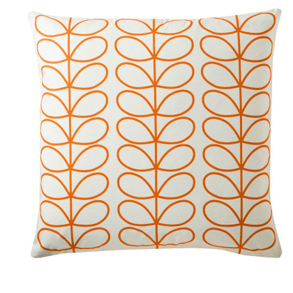 Orla Kiely Small Linear Stem Persimmon Feather Filled Cushion Orla Kiely Small Linear Stem Persimmon Feather Filled Cushion