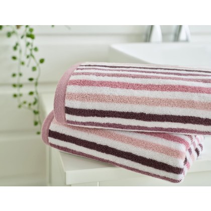 Deyongs Bliss Linear Stripe Towels in Pink Deyongs Bliss Linear Stripe Towels in Pink