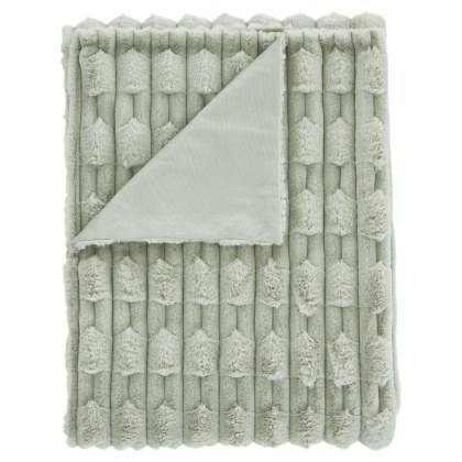 Bianca Carved Faux Fur Sage Throw Bianca Carved Faux Fur Sage Throw