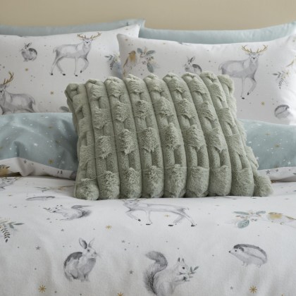 Bianca Carved Faux Fur Sage Cushion Bianca Carved Faux Fur Sage Cushion