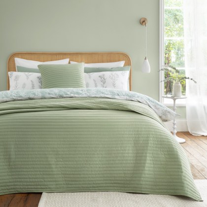 Bianca Quilted Lines Sage Bedspread Bianca Quilted Lines Sage Bedspread