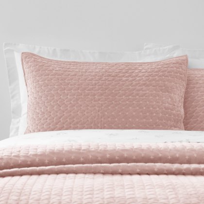 Bianca Attica Velvet Pillowsham Pair in Pink Bianca Attica Velvet Pillowsham Pair in Pink