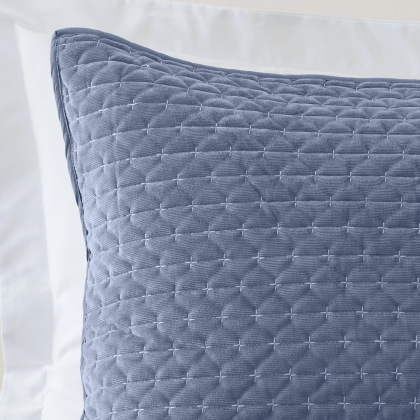Bianca Attica Velvet Pillowsham Pair in Blue Bianca Attica Velvet Pillowsham Pair in Blue