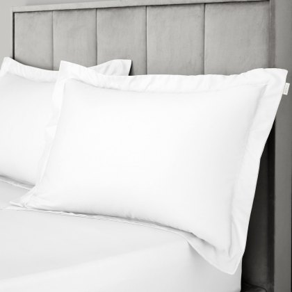 Bianca 400 Thread Count Cotton Sateen Oxford Pillow Case Pair in White Bianca 400 Thread Count Cotton Sateen Oxford Pillow Case Pair in White