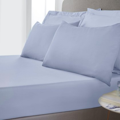 Bianca 400 Thread Count Cotton Sateen Standard Pillow Case Pair in Blue Bianca 400 Thread Count Cotton Sateen Standard Pillow Case Pair in Blue