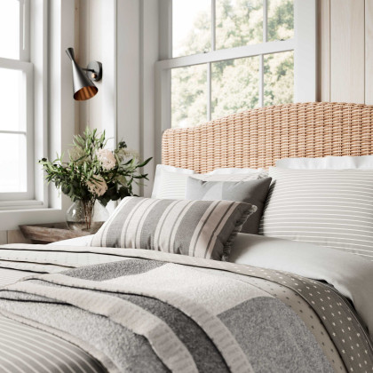 Helena Springfield Breton Stripe Grey Duvet Set Double