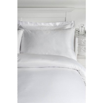 Catherine Lansfield 300TC Satin Stripe White Duvet Set Catherine Lansfield 300TC Satin Stripe White Duvet Set