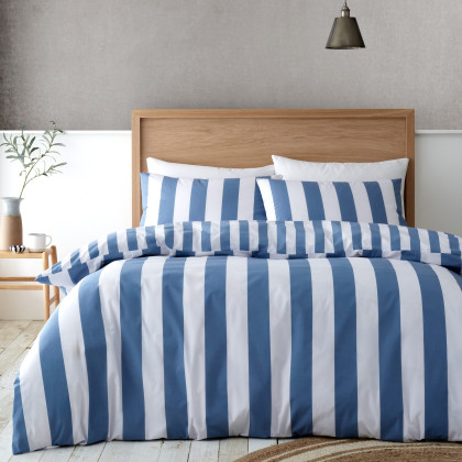 Catherine Lansfield Cove Stripe Blue Duvet Set Catherine Lansfield Cove Stripe Blue Duvet Set