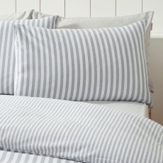 Catherine Lansfield Brushed Stripe Silver Duvet Set Single