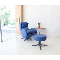 Fama Lenny Swivel Rocker Chair in Dalmata Leather Fama Lenny Swivel Rocker Chair in Dalmata Leather