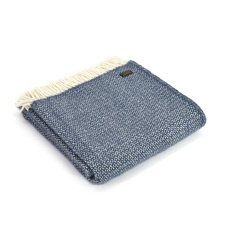 Tweedmill Wool Illusion Throw Blue Slate