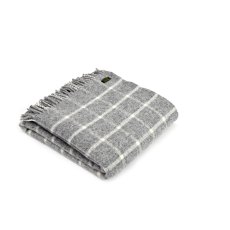 Tweedmill Wool Chequered Check Throw Grey Tweedmill Wool Chequered Check Throw Grey