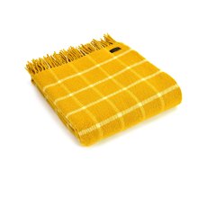 Tweedmill Wool Chequered Check Throw Yellow Tweedmill Wool Chequered Check Throw Yellow