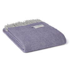 Tweedmill Wool Herringbone Lavender and Silver Grey