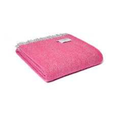 Tweedmill Wool Herringbone Throw Pink and Silver Tweedmill Wool Herringbone Throw Pink and Silver
