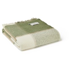 Tweedmill Wool Block Check Throw Olive
