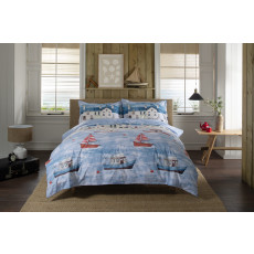 Lobster Creek Coastal Fishing Village Duvet Set Lobster Creek Coastal Fishing Village Duvet Set