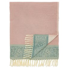 Morris & Co Strawberry Thief Cochineal Pink Severne Throw Morris & Co Strawberry Thief Cochineal Pink Severne Throw