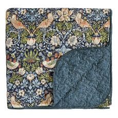 Morris & Co Strawberry Thief Indigo Quilted Throw Morris & Co Strawberry Thief Indigo Quilted Throw
