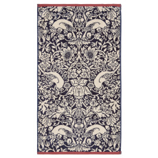 Morris & Co Strawberry Thief Blue Bath Sheet Morris & Co Strawberry Thief Blue Bath Sheet