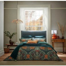 Morris & Co Honeysuckle Tulip Duvet Set in Teal Morris & Co Honeysuckle Tulip Duvet Set in Teal