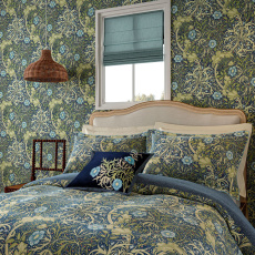 Morris & Co Seaweed Duvet Set in Cobalt/Thyme Morris & Co Seaweed Duvet Set in Cobalt/Thyme