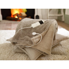The Lyndon Company Sandringham Taupe Faux Fur Heated Throw The Lyndon Company Sandringham Taupe Faux Fur Heated Throw