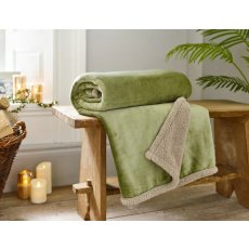 Deyongs Hazelwood Sherpa Fleece Throw in Sage Deyongs Hazelwood Sherpa Fleece Throw in Sage