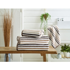 Deyongs Bliss Linear Stripe Towels in Natural