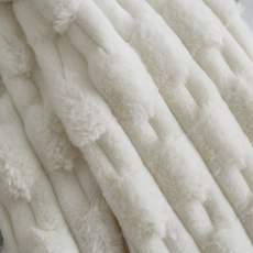 Bianca Carved Faux Fur Cream Throw Bianca Carved Faux Fur Cream Throw
