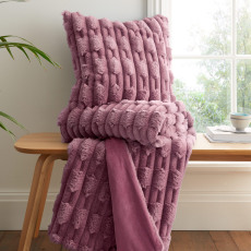 Bianca Carved Faux Fur Pink Cushion Bianca Carved Faux Fur Pink Cushion
