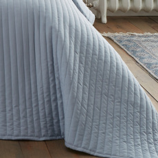 Bianca Quilted Lines Blue Bedspread