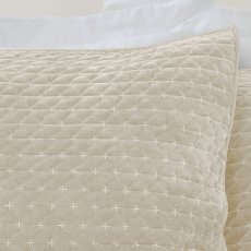 Bianca Attica Velvet Pillowsham Pair in Natural Bianca Attica Velvet Pillowsham Pair in Natural
