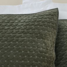 Bianca Attica Velvet Pillowsham Pair in Green Bianca Attica Velvet Pillowsham Pair in Green