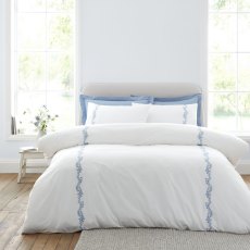 Bianca Camille Embroidered Floral Blue Duvet Set