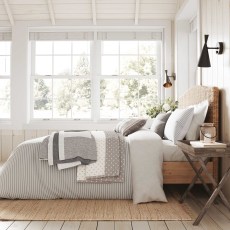 Helena Springfield Breton Stripe Grey Duvet Set Double Helena Springfield Breton Stripe Grey Duvet Set Double