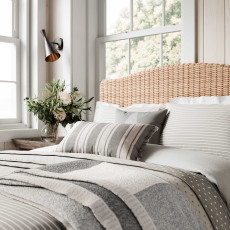 Helena Springfield Breton Stripe Grey Duvet Set Double Helena Springfield Breton Stripe Grey Duvet Set Double