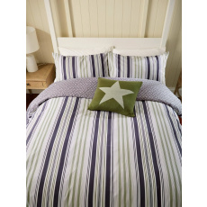 Helena Springfield Beach House Stripe Duvet Set In Green & Slate Helena Springfield Beach House Stripe Duvet Set In Green & Slate